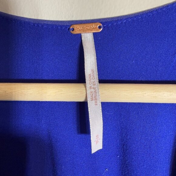 Free People Cupro Mini Dress Women's Small Blue Sleeveless V-Neck Vacation Flowy - Picture 8 of 14